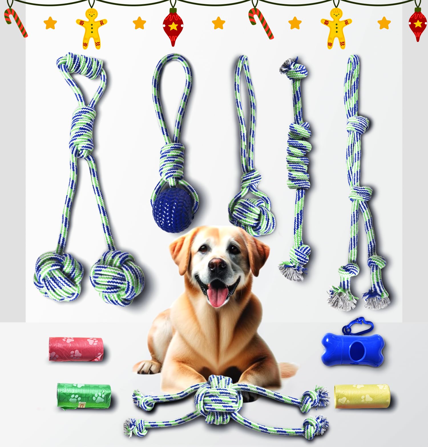 Royal Play Rope Toy Bundle | 10-Pack Interactive Chew Toys for Senior Dogs