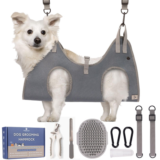 Royal Groom Hammock Kit | Hanging Dog Grooming Harness with Nail Clippers for Senior Dogs