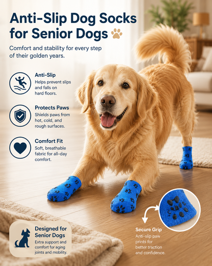 Royal Paw Anti-Slip Socks | Disposable Paw Protector Boots for Senior Dogs