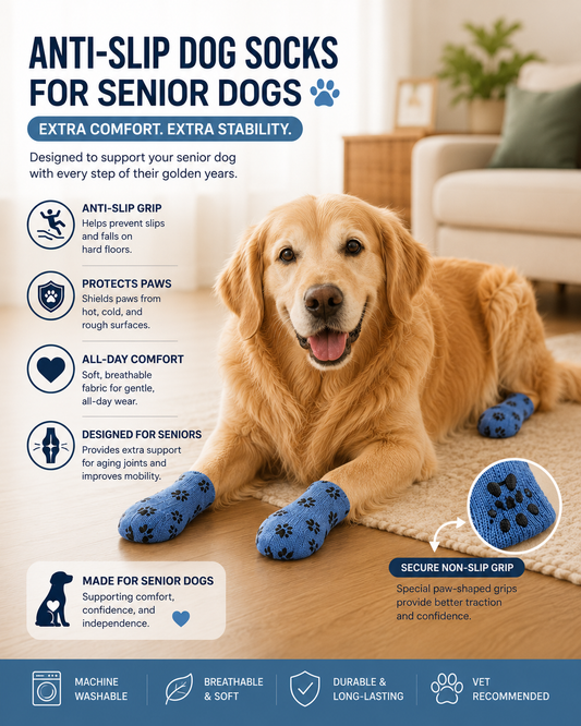 Royal Paw Anti-Slip Socks | Disposable Paw Protector Boots for Senior Dogs