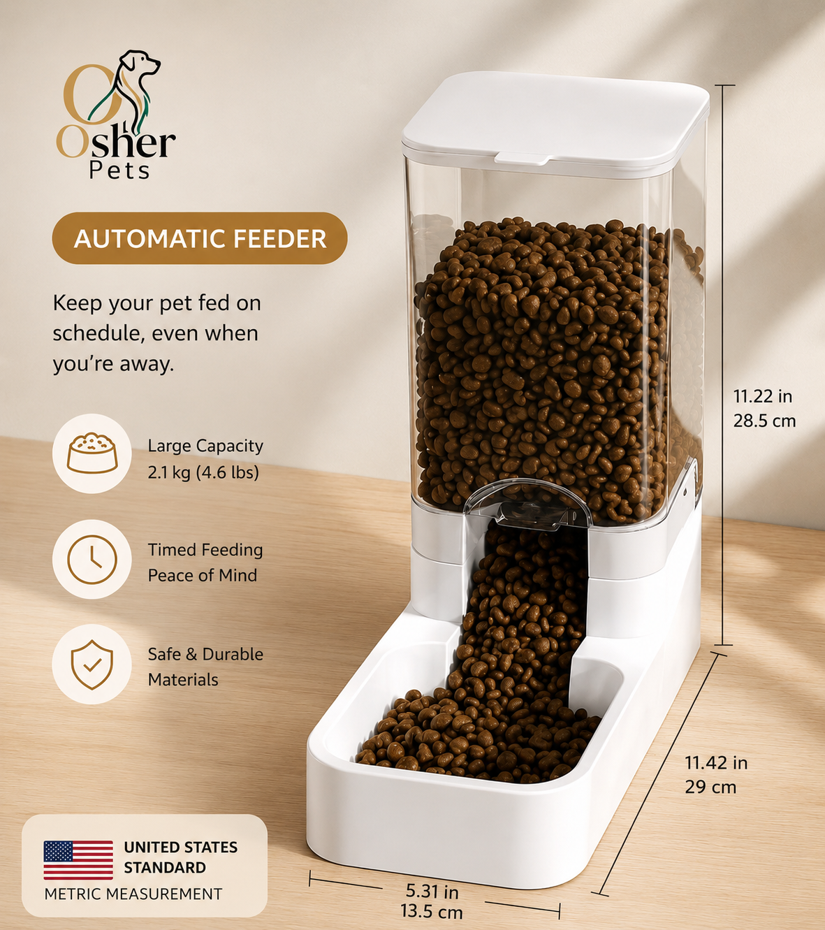 Royal Table Auto Feeder & Water Dispenser | 3.8L Automatic Pet Feeder for Senior Dogs