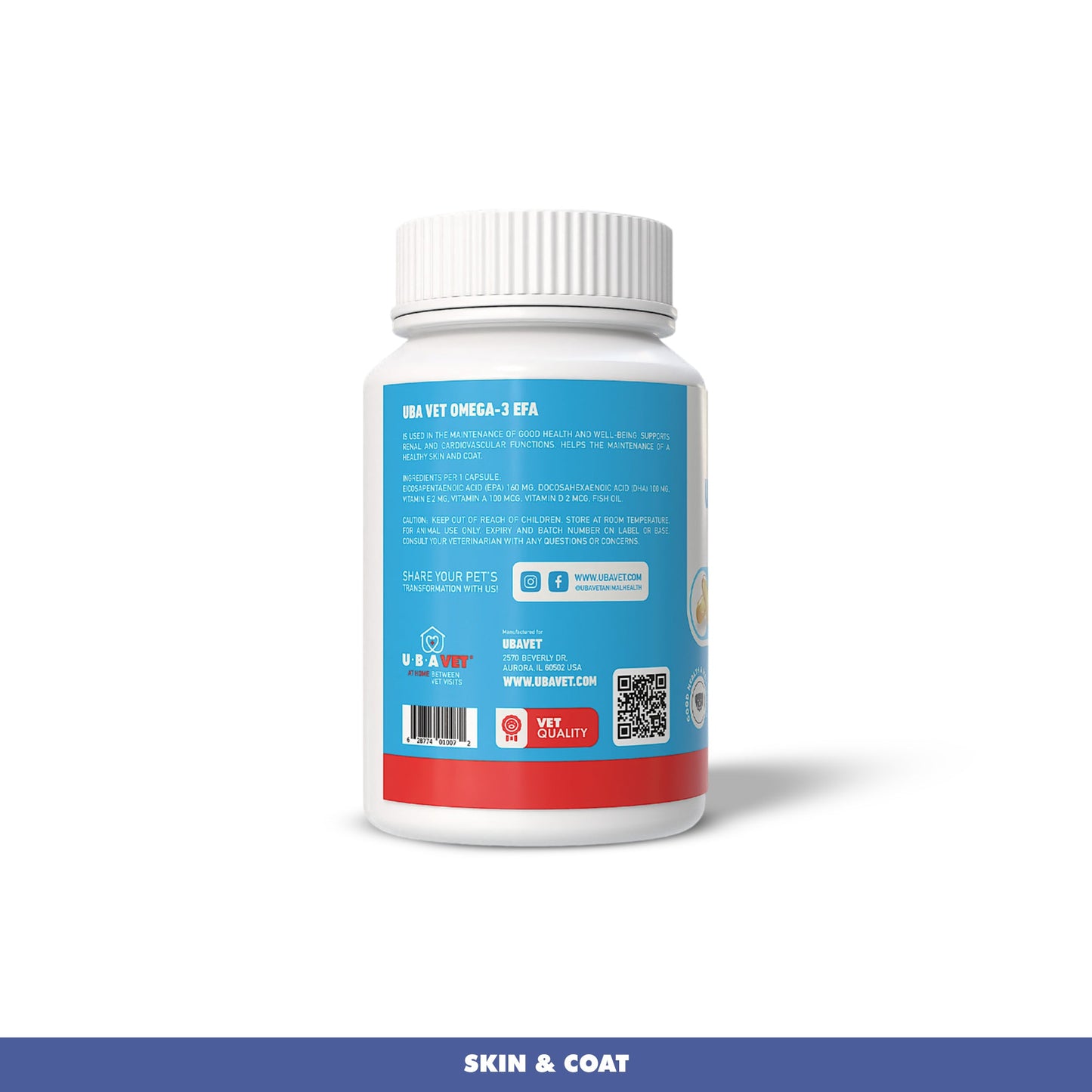 Royal Coat Omega-3 Capsules | 1000mg Skin Coat & Joint Support for Senior Dogs