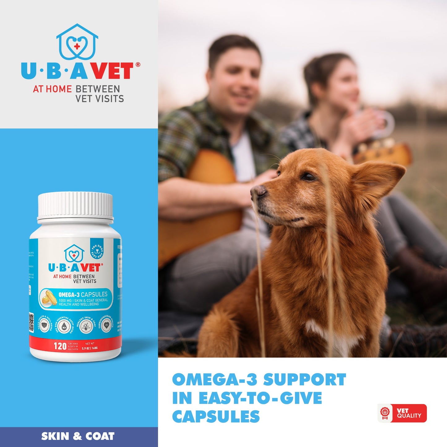 Royal Coat Omega-3 Capsules | 1000mg Skin Coat & Joint Support for Senior Dogs