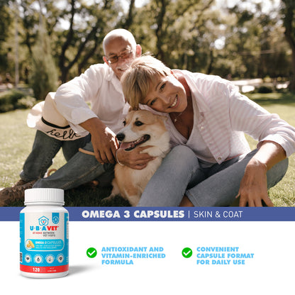 Royal Coat Omega-3 Capsules | 1000mg Skin Coat & Joint Support for Senior Dogs